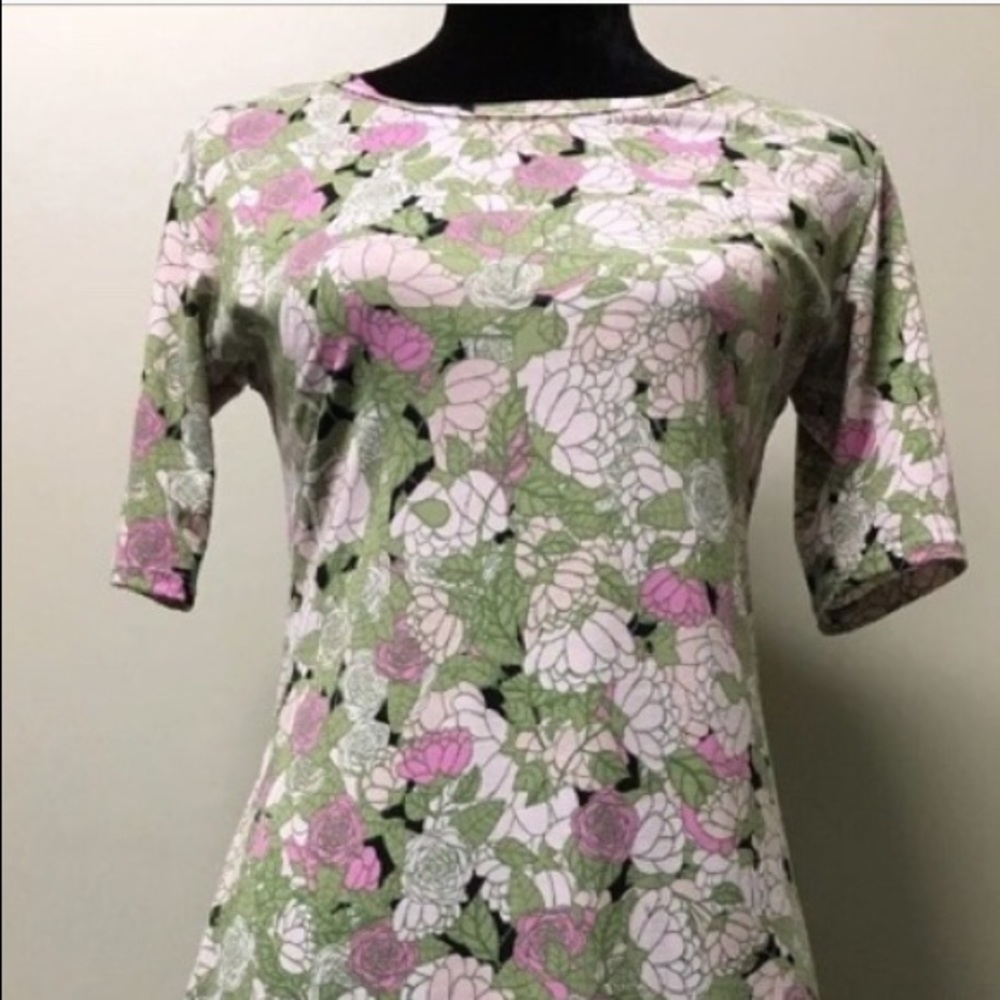 Pink & green floral print 2XL Julia